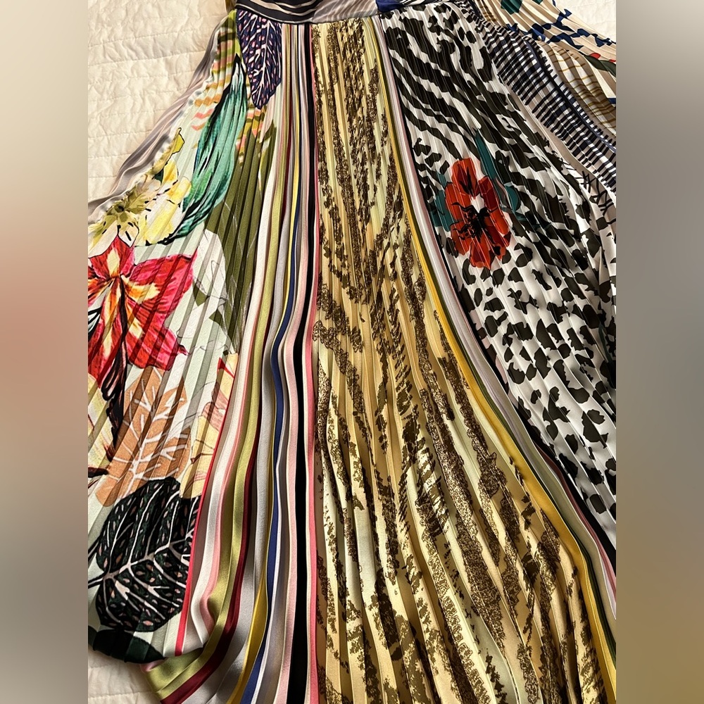 Anthropologie Geisha Designs Jacinta Pleated Multicolor Dress - Picture 12 of 14
